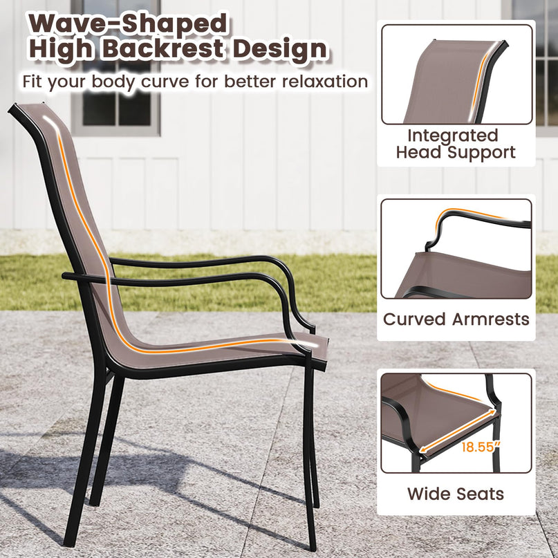 Giantex Patio Chair Set of 2 for Lawn Deck Garden Porch Kitchen Pool