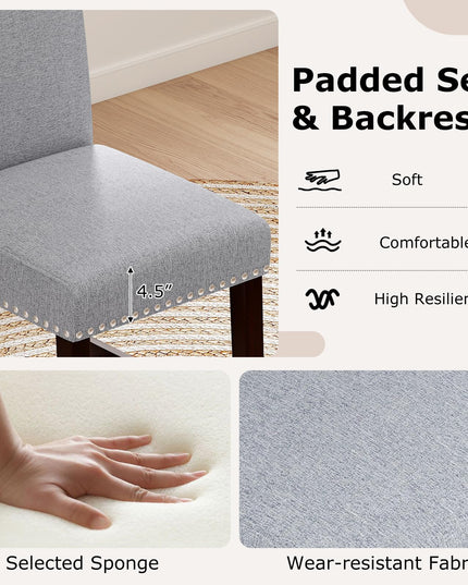 Giantex Modern Bar Stools Set of 2/4 26" Upholstered Counter Height Bar Stools