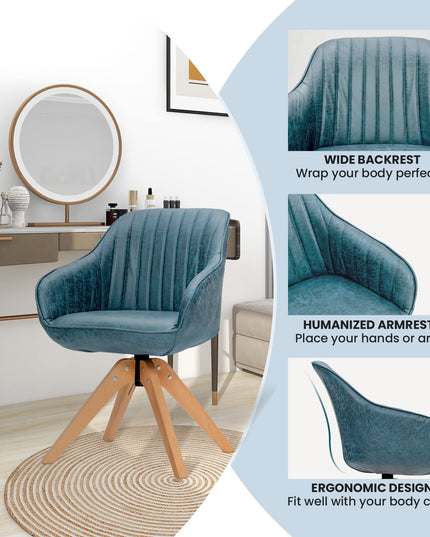 Giantex Swivel Accent Chair for Desk - Set of 2 Armchair Without Wheel
