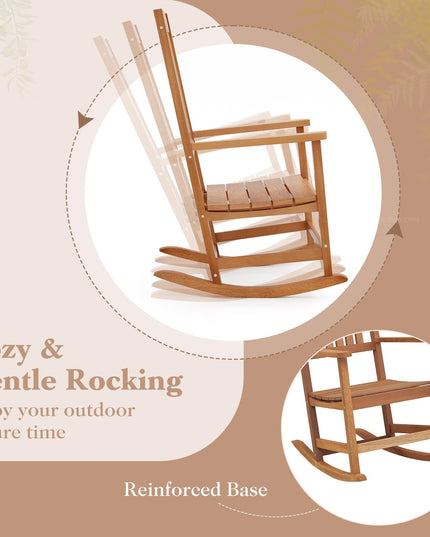 Giantex Outdoor Rocking Chair, High Back Patio Rocker