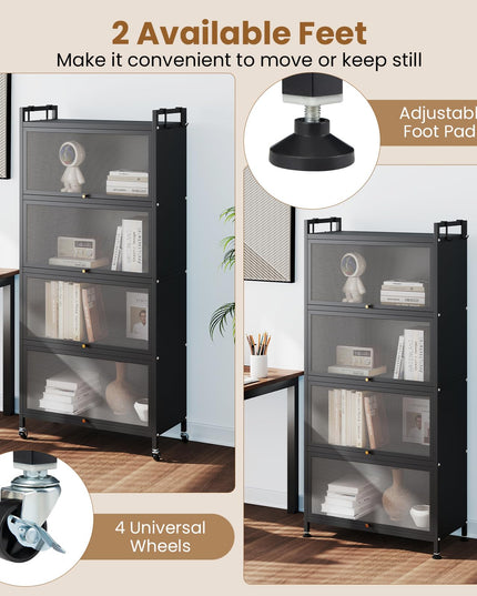 Giantex 5-Tier Kitchen Storage Cabinet w/4 Flip-up PC Doors