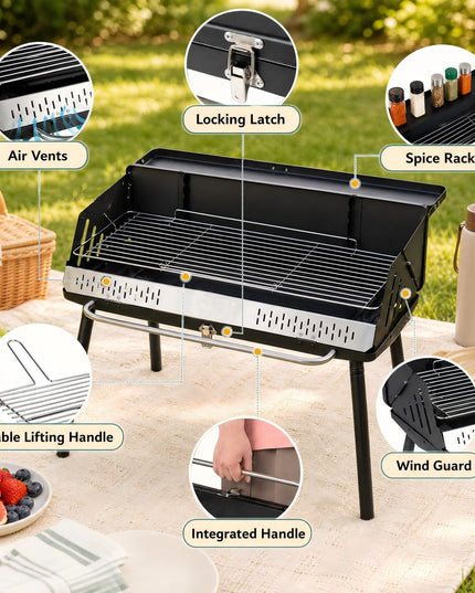 Giantex Portable Charcoal Grill with Detachable Legs