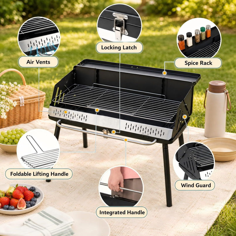 Giantex Portable Charcoal Grill with Detachable Legs