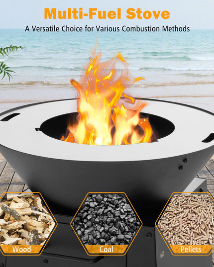Giantex Outdoor Fire Pit with Grill