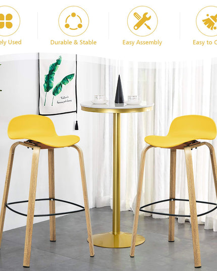 Giantex 30-Inch Modern Minimalist Bar Chairs with Footrest, Low Backrest and Metal Legs, Nordic Style High Stools
