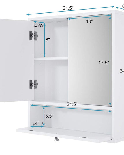 Giantex Bathroom Cabinet Wall Mounted Mirrored Storage Organizer