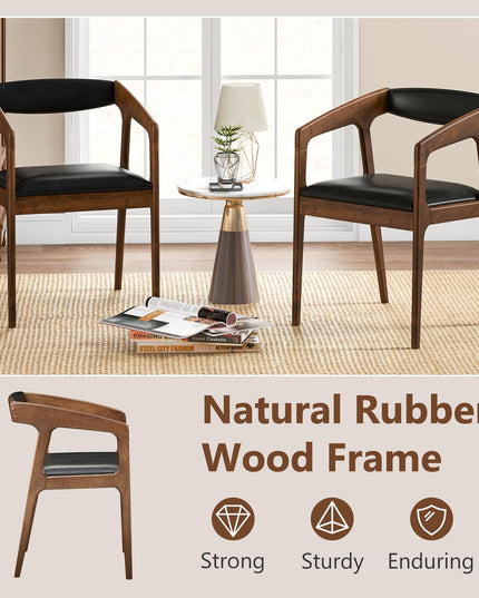 Giantex Modern Accent Chair - PU Leather Upholstered Armchairs w/Cozy Backrest & Padded Seat Cushion