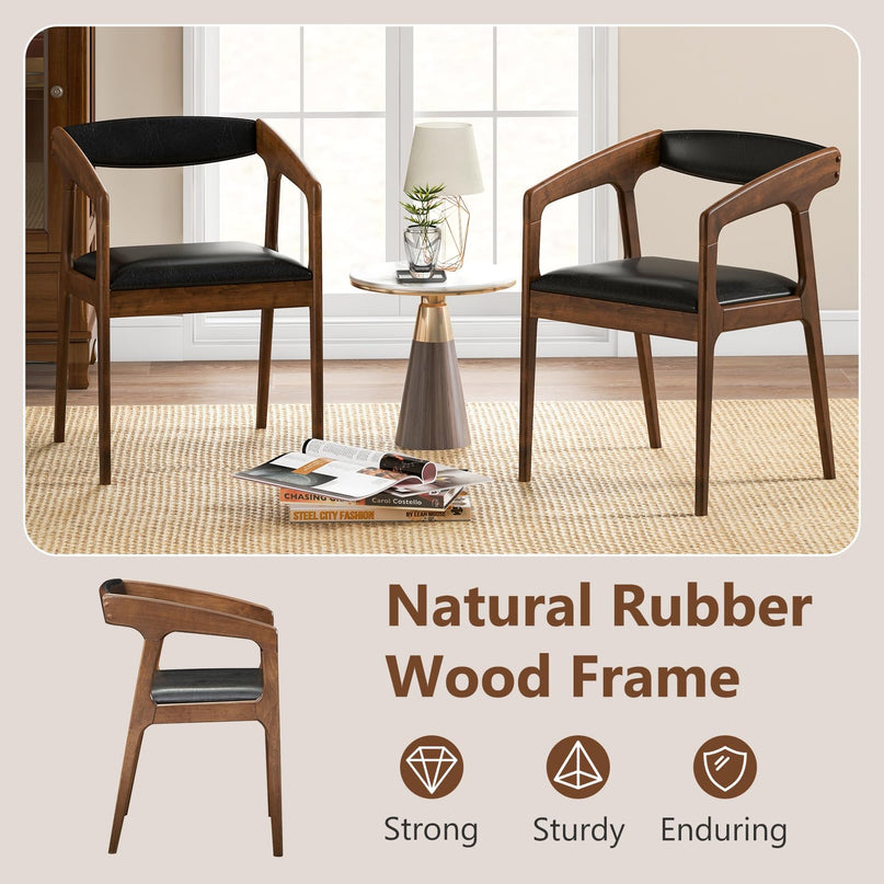Giantex Modern Accent Chair - PU Leather Upholstered Armchairs w/Cozy Backrest & Padded Seat Cushion