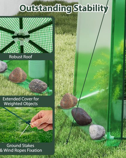 Giantex Portable Walk in Outdoor Hot House Tent with Heavy-Duty Metal Frame & All-Weather PE Cover