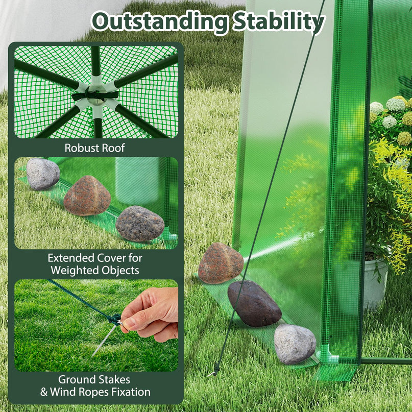 Giantex Portable Walk in Outdoor Hot House Tent with Heavy-Duty Metal Frame & All-Weather PE Cover