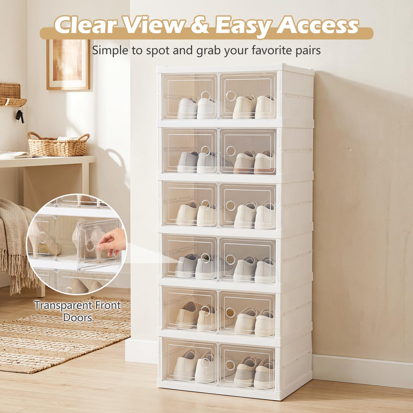 Giantex 6-Tier Folding Shoe Rack Organizer