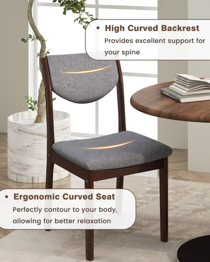 Giantex Wood Dining Chair, Wooden Kitchen Chairs with Rubber Wood Frame