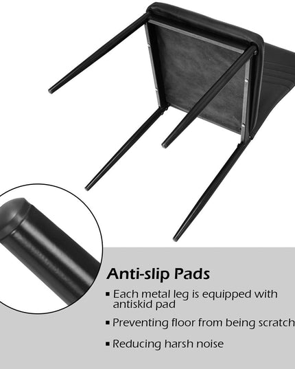 4 Dining Chairs, High Back Dining Side Chairs w/PVC Leather & Non-Slip Feet Pads
