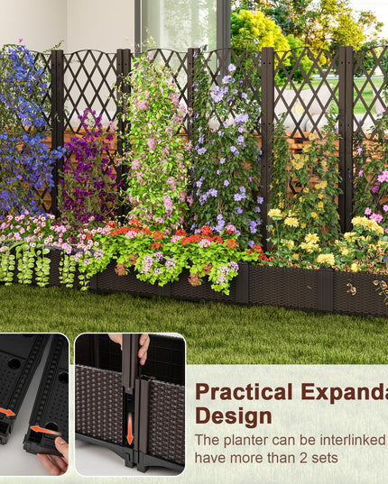Giantex 2 Pack Raised Garden Beds with Trellis (32”Lx16”Wx48”H)