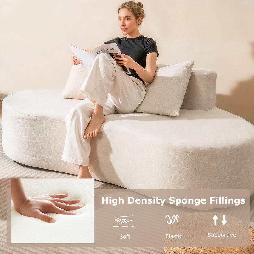 Giantex 78.5" Sofa Couch with 2 Cozy Pillows for Living Room