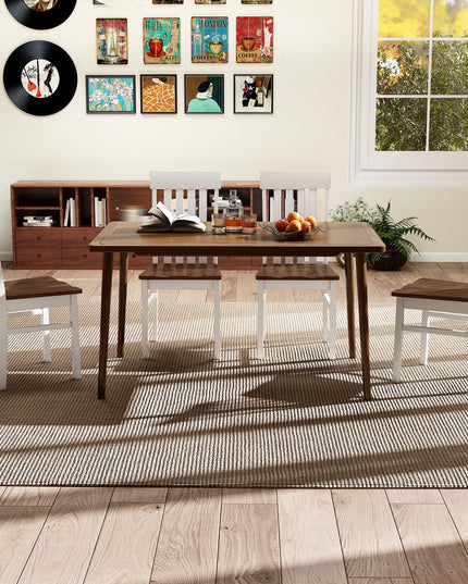 Giantex Wooden Dining Chairs Set of 2/4 with Hollowed Backrests & Rubber Wood Seats