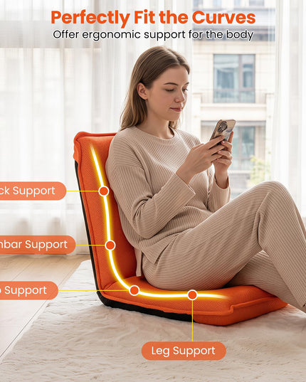 GIANTEX Adjustable Mesh Floor Sofa Chair for Meditation Seminars Reading TV Watching or Gaming