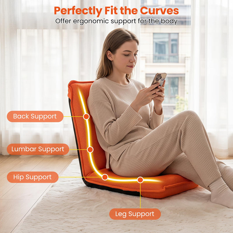 GIANTEX Adjustable Mesh Floor Sofa Chair for Meditation Seminars Reading TV Watching or Gaming