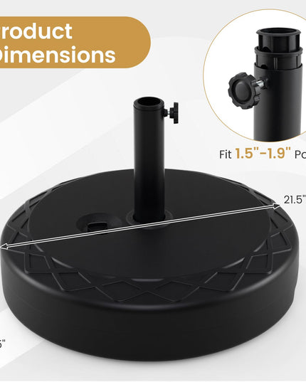 Base de parasol excentré Giantex remplissable avec 2 adaptateurs