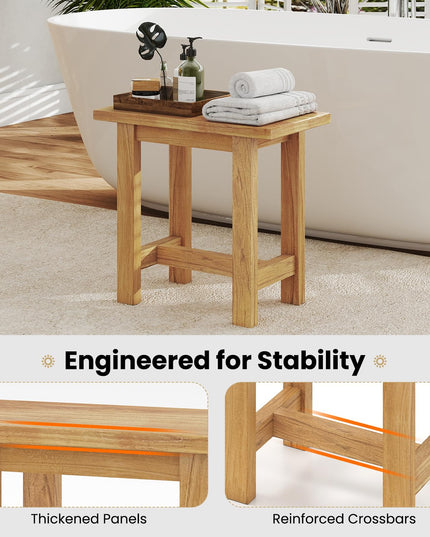 Giantex Teak Shower Bench Stool for Seniors