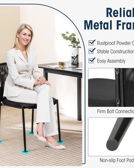Giantex Waiting Room Chairs - Stackable Guest Chairs w/Ergonomic Backrest