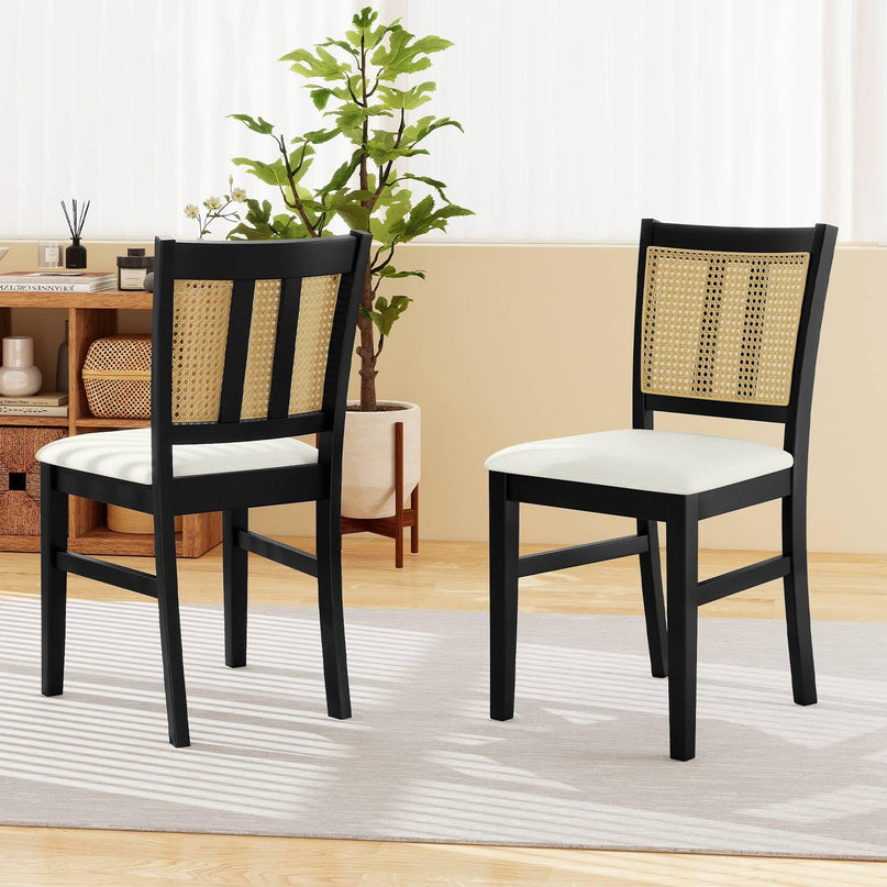 Giantex Rattan Dining Chairs Set of 2/4 for Dining Living Room Restaurant