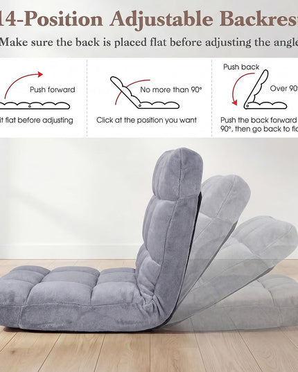 Giantex Floor Chair with 14-Position Adjustable (24" x 19.5" x 20")