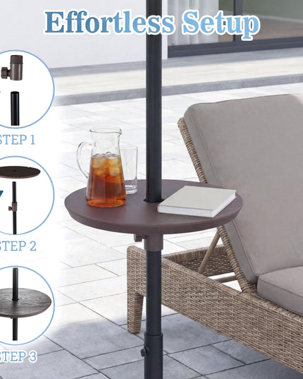 Giantex Umbrella Pole Table Tray - 20" Outdoor Side Table