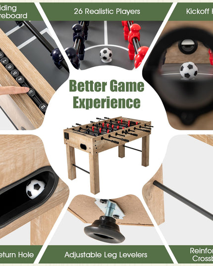 Giantex 54" Foosball Table Adult Size, Full Size Arcade Soccer Table Game w/2 Balls & 2 Cup Holders
