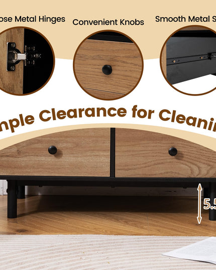 Giantex Storage Cabinet with 4 Drawers Mid Century Modern Buffet Sideboard