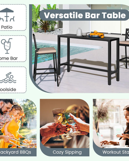 Table de bar rectangulaire d'extérieur Giantex à hauteur de comptoir