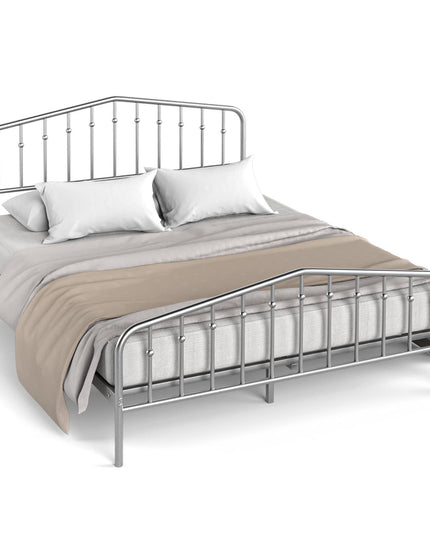 Metal Queen Bed Frame w/ Heavy Duty Steel Slat and 9-Leg Support