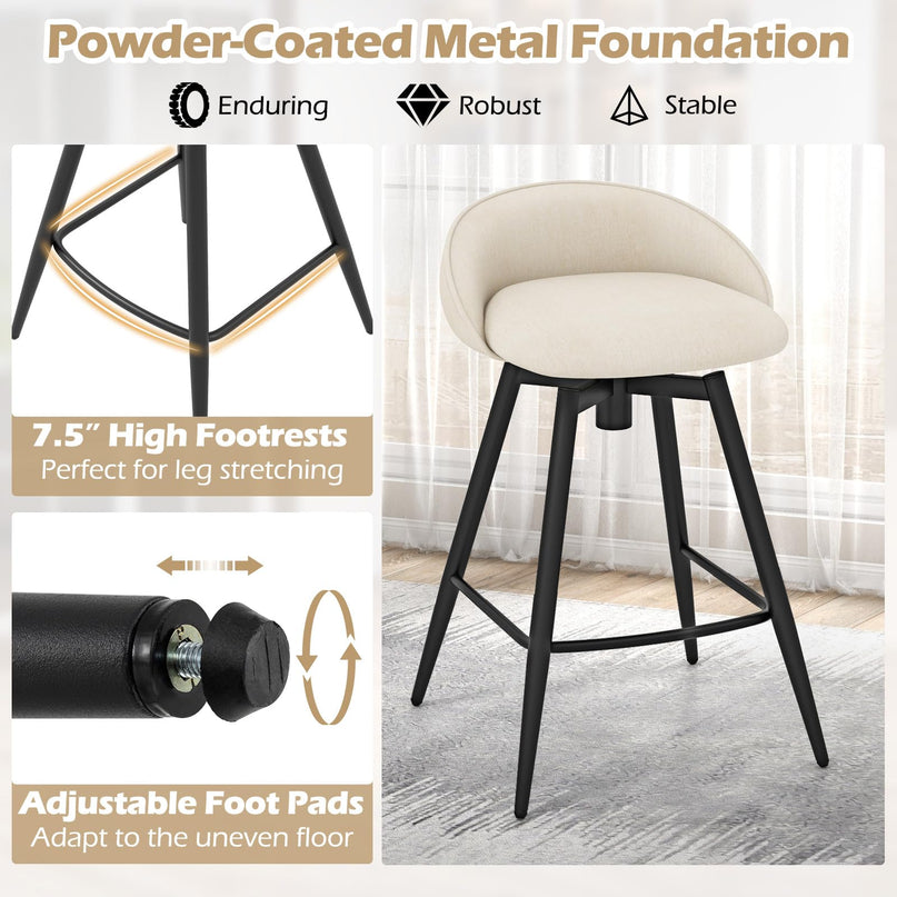 Giantex Swivel Bar Stools Set with Footrest for Kitchen Island