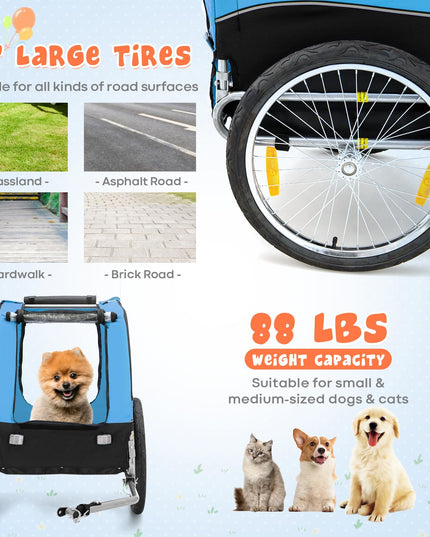 Giantex Dog Bike Trailer Pet Stroller, Small Medium Dog Bicycle Trailer Carrier Wagon