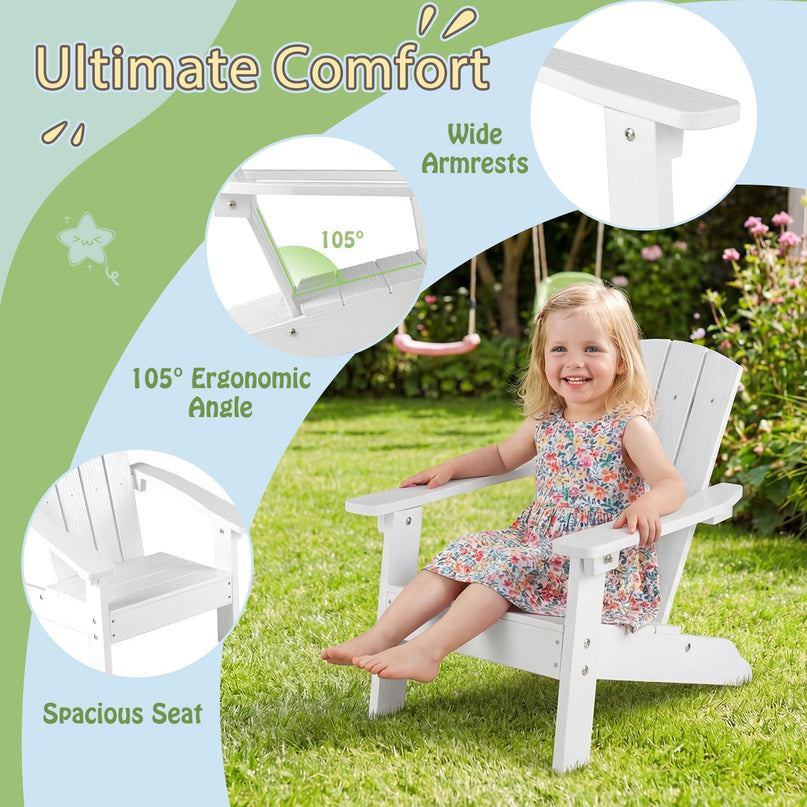 Giantex HIPS Kids Adirondack Chair - All-Weather Lawn Toddler Chair with Ergonomic Design