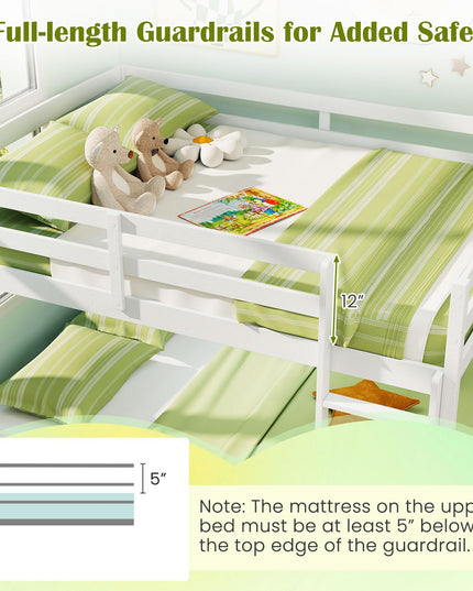 Giantex Full Over Full Bunk Bed with Slats Support for Kids