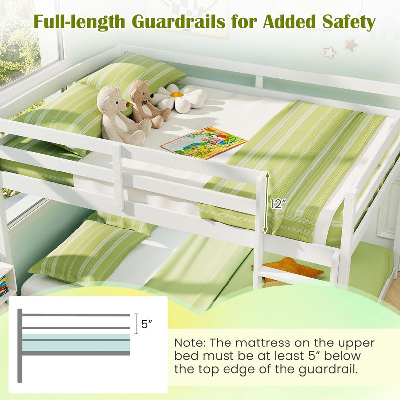 Giantex Full Over Full Bunk Bed with Slats Support for Kids