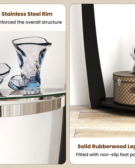 Giantex 2 Tier Glass Console Table for Living Room