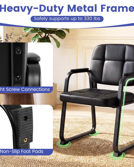 Chaises d'accueil Giantex pour salle d'attente avec accoudoirs rembourrés