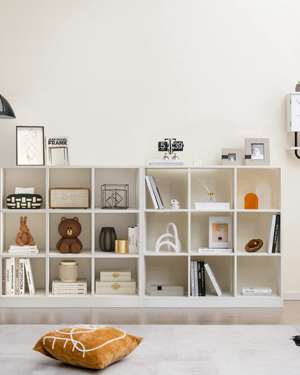 Giantex 9-Cube Bookcase White - 4-Tier Freestanding Open Bookshelf