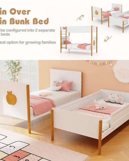 Giantex Wood Twin Over Twin Bunk Bed