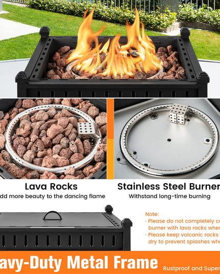 Giantex Outdoor Tabletop Fire Pit - 16.5 Inch Propane Fire Pit