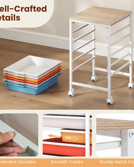 Giantex Rolling Storage Cart with 6 Drawers Utility Cart（22.5"H）