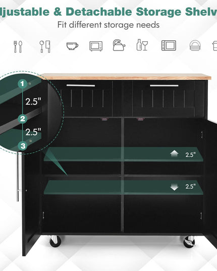 Giantex Kitchen Island Cart Rolling Storage Trolley Cart