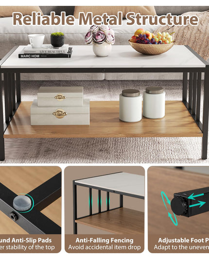 Giantex 2-Tier Coffee Table with Storage