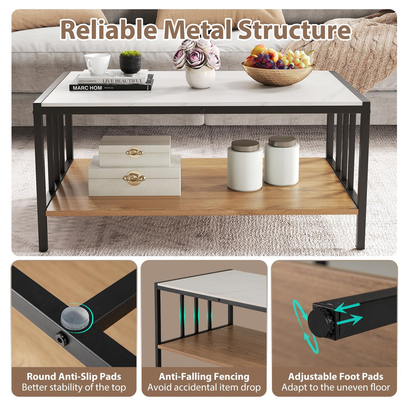 Giantex 2-Tier Coffee Table with Storage