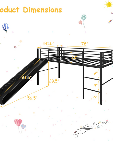 Giantex Twin Loft Bed with Slide