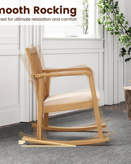 Giantex Rocking Chair with Cushioned Seat for Living Room