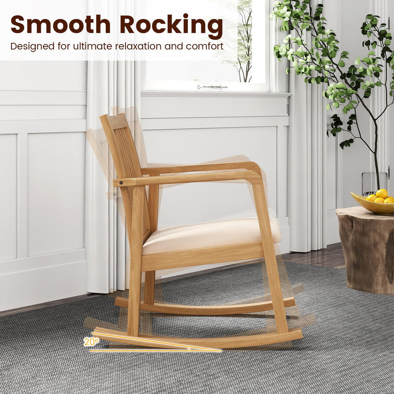 Giantex Rocking Chair with Cushioned Seat for Living Room