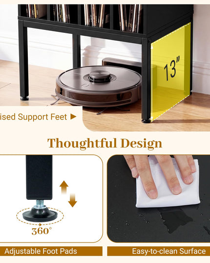 Giantex Record Player Stand with 4 Cabinet Up to 150 Albums